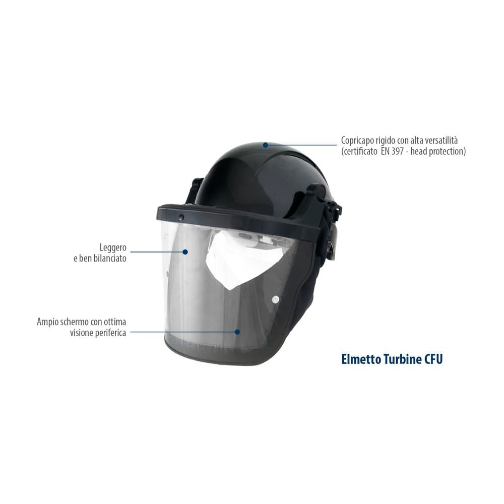 Casco CFU, visiera FU e cappuccio H per TURBINE