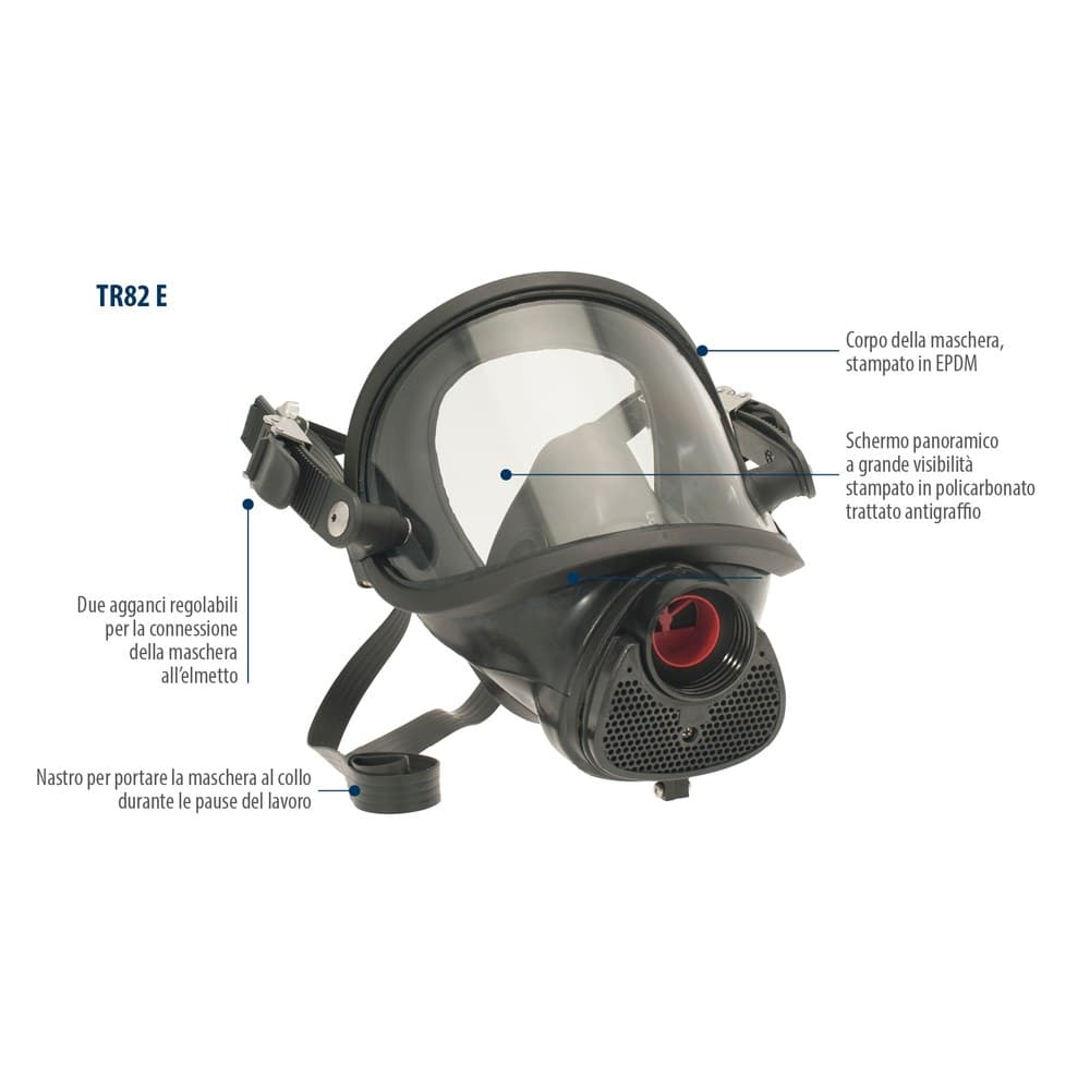 Maschera intera TR 82 E con aggancio all'elmetto