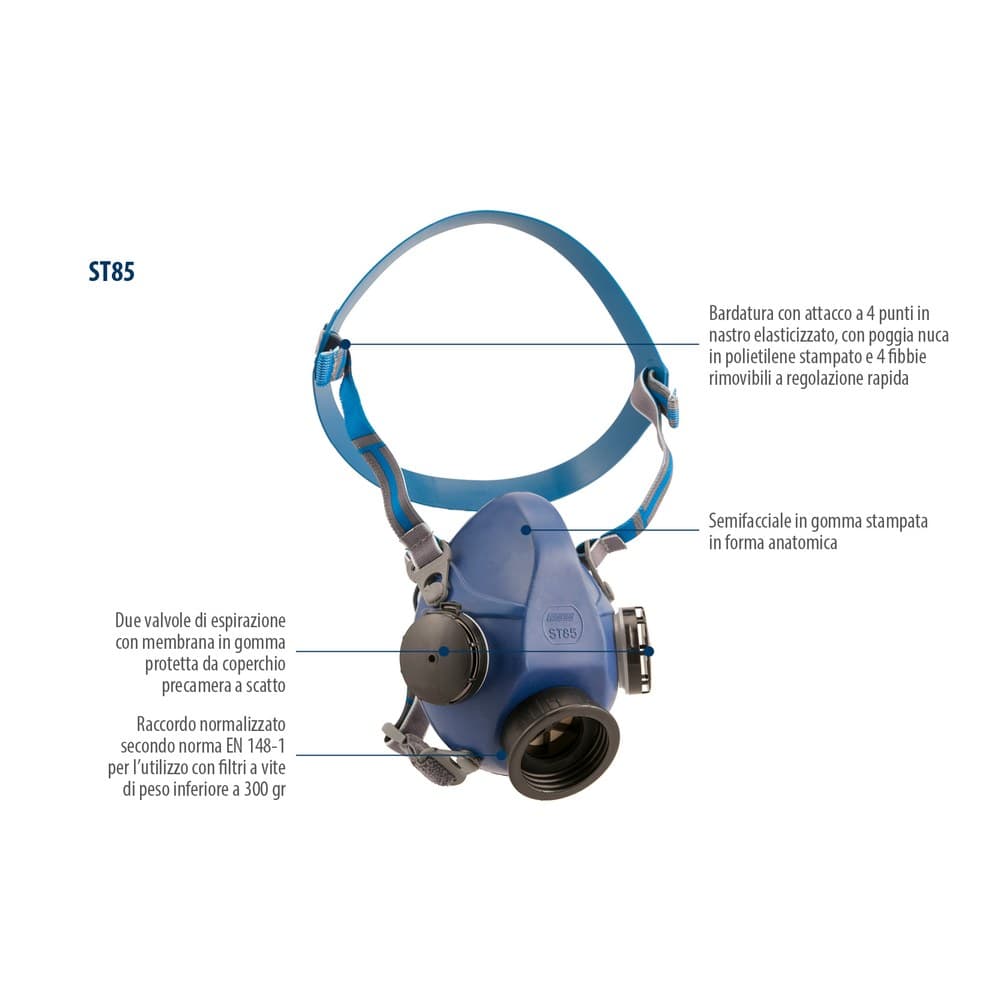 Semimaschera ST 85 raccordo EN 148-1